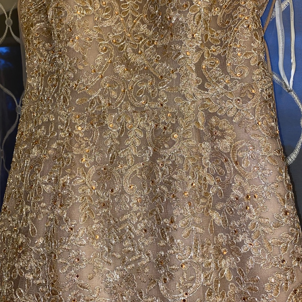 Sherri Hill champagne color gown sz 6 - Picture 10 of 14